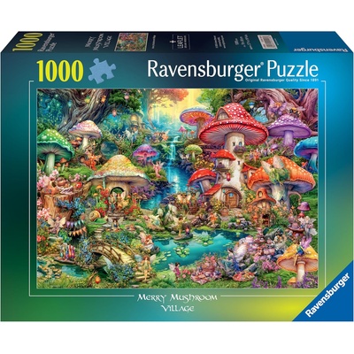 Ravensburger Пъзел Ravensburger от 1000 части - Щастливото селце на гъбките (7012001258)