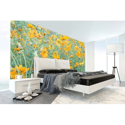DIMEX ART Самозалепваща се флизелинова фототапета жълта поляна 375 x 250 см