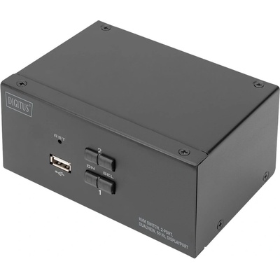 ASSMANN DIGITUS KVM суич , 2 портов, 4K60Hz, 4xDP in. 2xUSB B. 2xAudio (DS-12862)