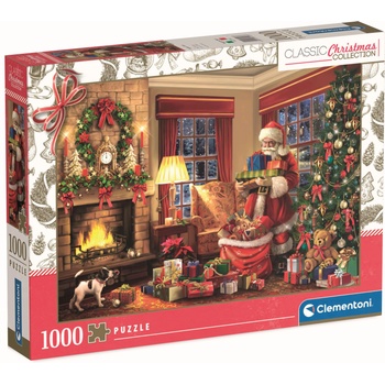 Clementoni Пъзел Clementoni от 1000 части - Посещението на Дядо Коледа (81497)