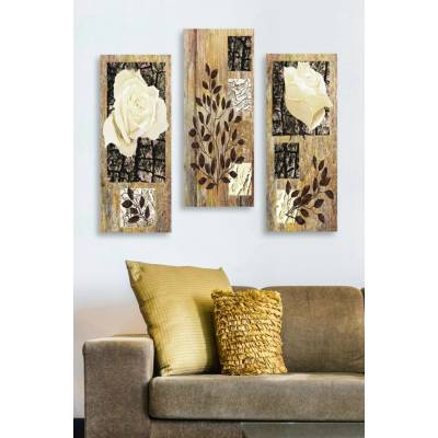 ASIR Sada nástěnných obrazů RŮŽE 70 cm MDF