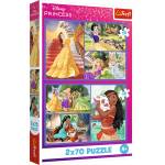 Trefl - Puzzle 2x70 Princess: Fairy tale days - 40 - 99 piese