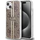 Guess IML 4G Gold Stripe iPhone 15 hnedé