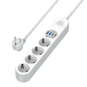 ColorWay Мрежова разпределителна кутия, CW-CHE44PDW, 4 гнезда, 4xUSB (Type-C 2PD20W + 2USB QC3.0) (20 W), 2 м, бяла (CW-CHE44PDW)