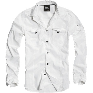 Brandit Брандит Slim Fit риза с дълъг ръкав, бяла (4005.7)
