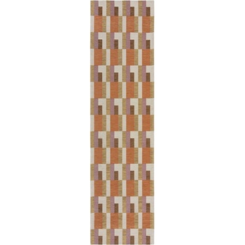 Flair Rugs Оранжево-естествена пътека 60x230 cm Riley Block Geo - Flair Rugs (503119377004)