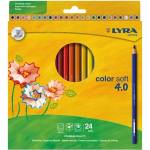 LYRA Цветни моливи LYRA Color Soft 4.0 екстра меки ярки меки цветове 24 броя 2421240 (2421240)