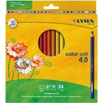 LYRA Цветни моливи LYRA Color Soft 4.0 екстра меки ярки меки цветове 24 броя 2421240 (2421240)