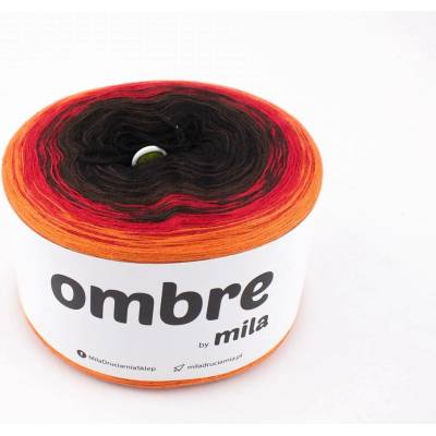 MILA Příze OMBRE Classic 1200m/3nitky M026R - Ohnivá II.