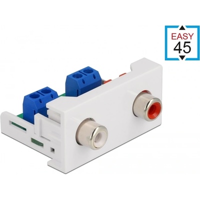 Delock Модул Delock Easy 45, 2 x RCA конектори с гайка, 22, 5 x 45 mm