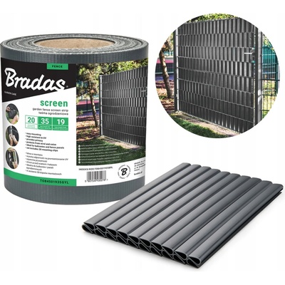 Bradas Tieniaca plotová páska s klipmi 0,19 x 35 m tmavosivá