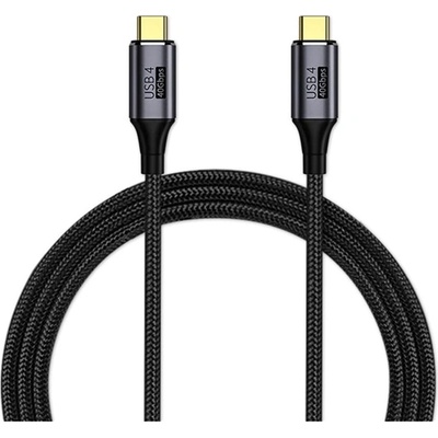 PremiumCord Кабел USB 4 Gen3x2, Thunderbolt, 40Gbps, 8K60Hz, 240W, C - C, M/M, 1, 2 m, черен KU4CR12 (KU4CR12)