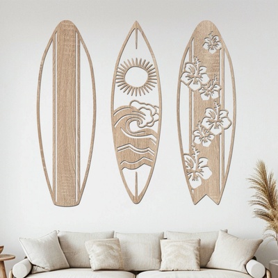 dřevo života Dřevěný obraz SURF ALOHA Zvolte barvu dekoru: Dub Sonoma, Rozměry (cm): 100x95