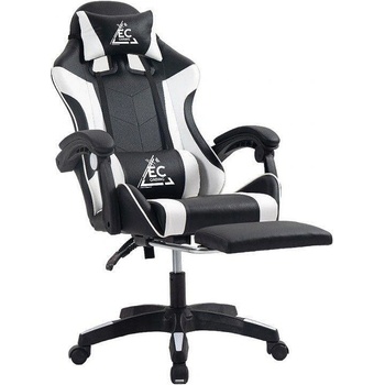 Геймърски офис стол КО24b - черно-бял