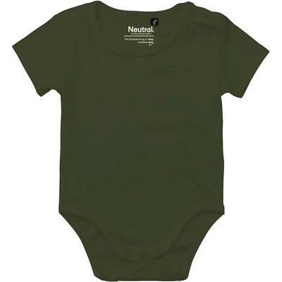 Neutral Detské body s krátkymi rukávmi z organickej Fairtrade bavlny Military