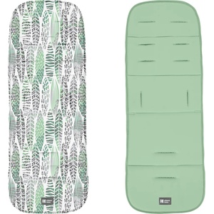 Kikkaboo Двулицева подложка за количка Kikkaboo - Leaves, Mint (31108040086)