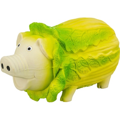 Trixie Cabbage Pig prasátko v zelí latexová hračka se zvukem světle zelená 23 cm