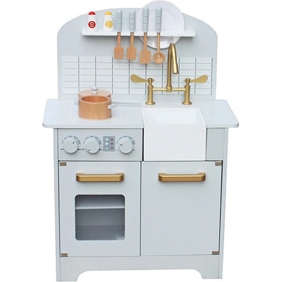 Wooden Toys drevená Kuchynka DELUXE Bielo zlatá