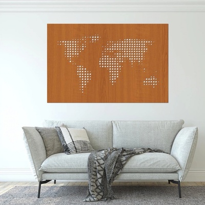 dřevo života Dřevěná mapa světa DOTS Zvolte barvu dekoru: Třešeň, Velikost map: 95x62