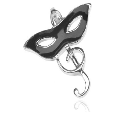 Šperky eshop Stříbrný přívěsek 925 škraboška a houslový klíč X24.15