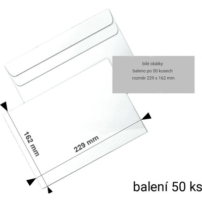 Obálka C5 bílá samolepicí s ohybem, 50 ks