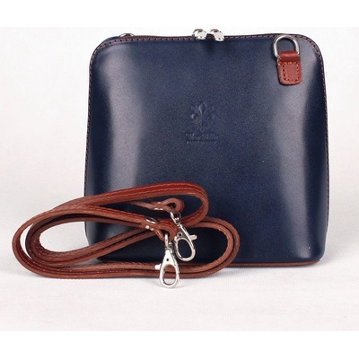 Dámská kožená crossbody kabelka no. 55 modro-hnědá
