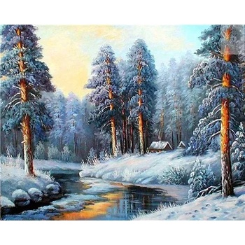 Image 1 of Milena Style Зимен пейзаж - диамантен гоблен