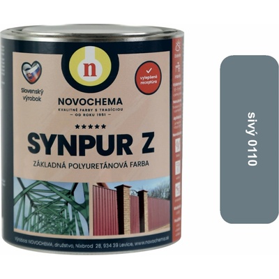 NOVOCHEMA SYNPUR Z polyuretánový dvojzložkový základný náter 0,95 kg Sivá