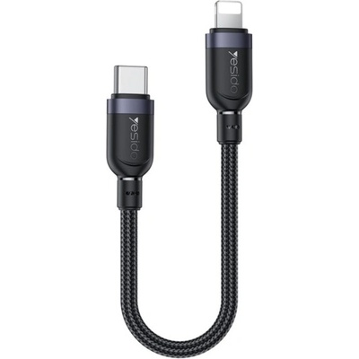 Yesido CA187 opletený nabíjecí a datový USB-C na Lightning 30cm černý