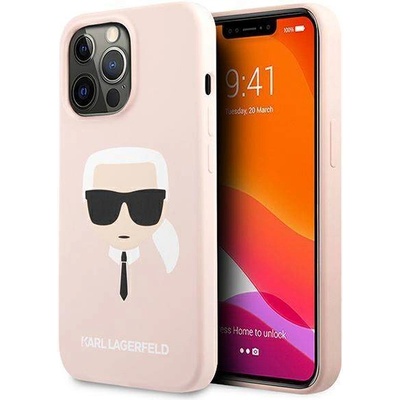 KARL LAGERFELD Head Silicone Case - дизайнерски силиконов кейс за iPhone 13 Pro Max (розов)