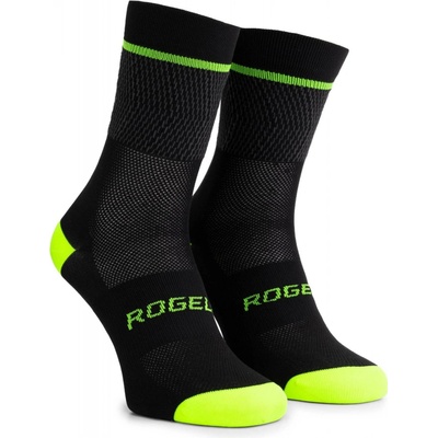 Rogelli Funkčné ponožky HERO II nielen pre cyklistov čierno-reflexné žlté