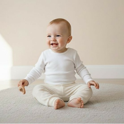 Baby Service Dojčenské nohavice buggy biele obdĺžniky