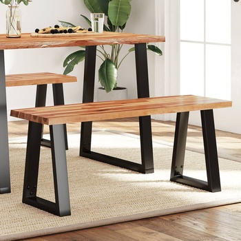 Image 1 of vidaXL Пейка с жив ръб 110 см масивна акация (353293)