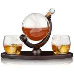 TRUEBRANDS Viski Луксозен комплект за уиски с бутилка и 2 бр. чаши globe (viski-5401)