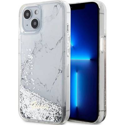 GUESS Кейс Guess GUHCP14SLCSGSGH за iPhone 14 6.1"", бял / бял, твърд, Liquid Glitter Marble (GUE002801-0)