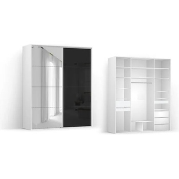 Image 1 of BRW Гардероб FLEX - 200.7*66*240 - огледало / черно (15/200-66-240/white/lustro-black/flex/brw)