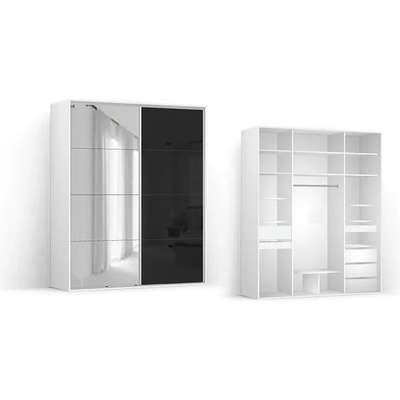 BRW Гардероб FLEX - 200.7*66*240 - огледало / черно (15/200-66-240/white/lustro-black/flex/brw)