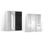 BRW Гардероб FLEX 200.7 / 66 / 240 см огледало / черен гланц (15/200-66-240/white/lustro-black/flex/brw)