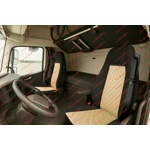 Комплект 1+1 тапицерия от еко кожа за volvo fh euro 6 2016-2020 - бежово-черно