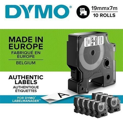 Etikety "D1", biela-čierna, 19 mm x 7 m, DYMO