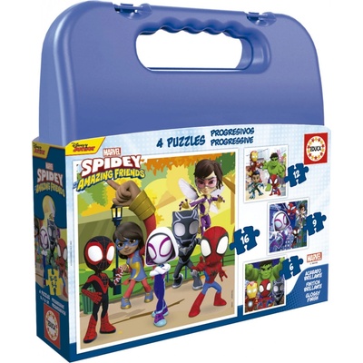 EDUCA v kufříku Spidey a jeho úžasní přátelé 4v1 6,9,12,16 dílků