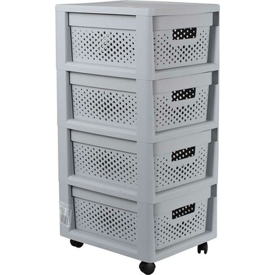 CURVER INFINITY Regál 4x11L šedá 04356-099 – Zboží Mobilmania