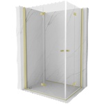 Mexen Mist-F Duo сгъваема душ кабина лява 90 x 70 см, прозрачна, златна четка - 8A6-090L-070P-55-00 (8A6-090L-070P-55-00)