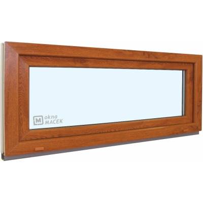 KNIPPING Plastové okno - 70 AD, 1500x600 mm, S, zlatý dub Sklo: čiré, Barva, imitace: zlatý dub/bílá (jednostranně)