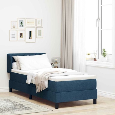 zahrada-XL 3340058 Postel boxspring s matrací s matrací Modrá textil