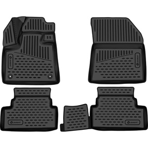 LEMENT Element 3D rubber floor mats suitable for Toyota C-HR | Mk1 and restyling | 2016-2023 | 100% custom-fit all-weather floor mats made of TPE, high edge, waterproof, non-slip, odorless - TOYOTA (TOYOTA)