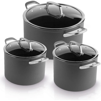 Ninja Комплект тенджери Ninja ZeroStick C33300DE, 6 части, До 260°C, Незалепващо покритие, Без PFAS, Стъклен капак, Индукция, Черен (C33300DE)