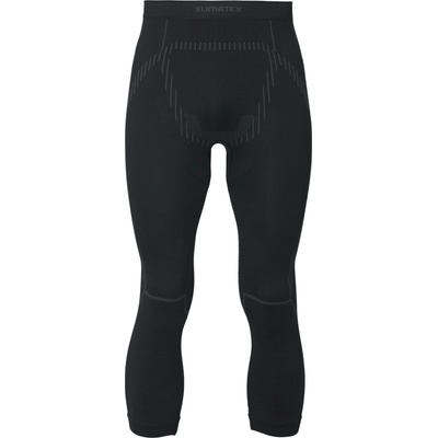 Klimatex, BARIK SEAMLESS Pánske 3/4 spodky čierna,tmavo sivá