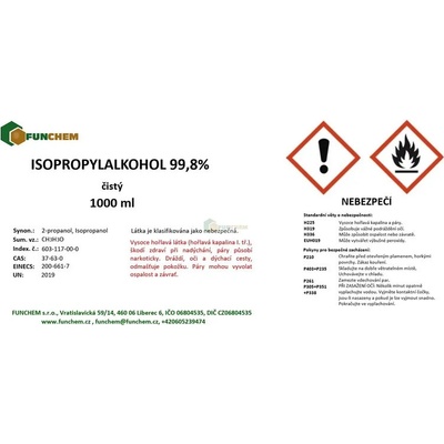 Ecoliquid Isopropylalkohol 99,9% 1 l Klasický uzávěr – Sleviste.cz