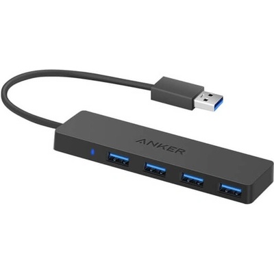 Anker 4-портов USB-A 3.0 хъб за компютри и лаптопи - Anker USB 3.0 4-Port USB Hub (A7516012) (черен) (A7516012)